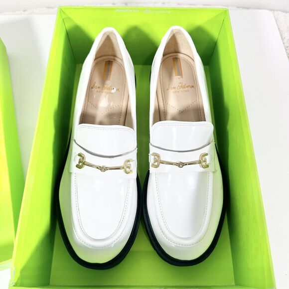 Sam Edelman Tully White Box Slip On Chunky Lug Sole Leather Loafers Sz 7 NWB - Picture 4 of 14